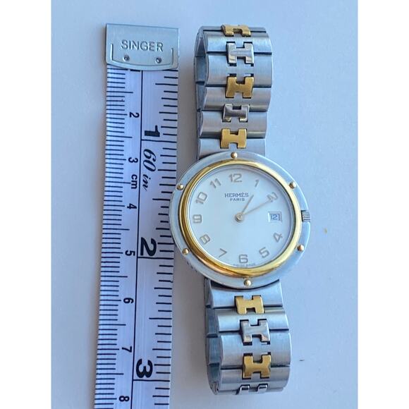 Authentic Hermès Two-Tone Stainless Steel Watch - Picture 6 of 12